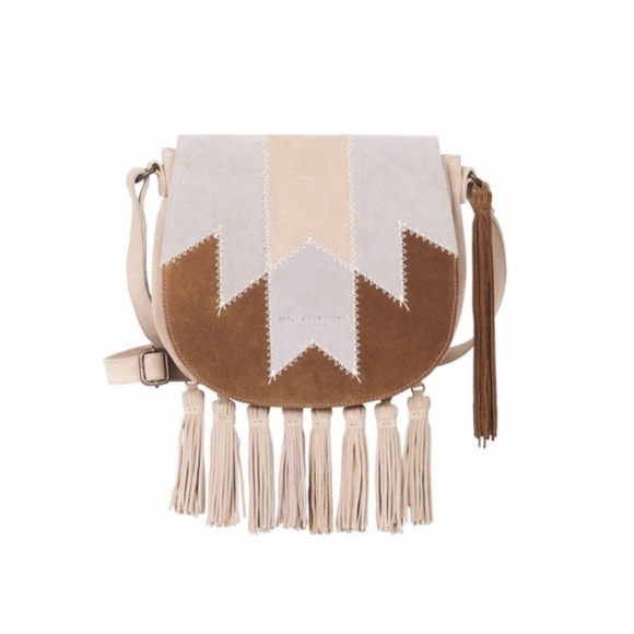 Spell Zephyr Fringe Suede Patchwork Bag - Picture 5 of 17